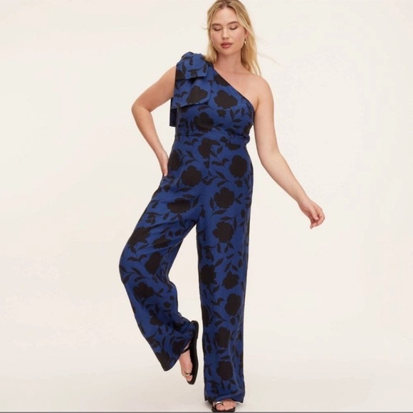 Kate Spade for Target blue and black one shoulder jumpsuit - Picture 3 of 10